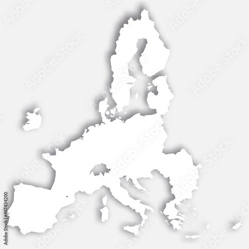 White 3D map of European Union