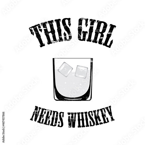 Whiskey graphics slogan isolated on white background. Trendy typography for web site, label, poster, placard and t shirt print template. Creative art concept, vector illustration