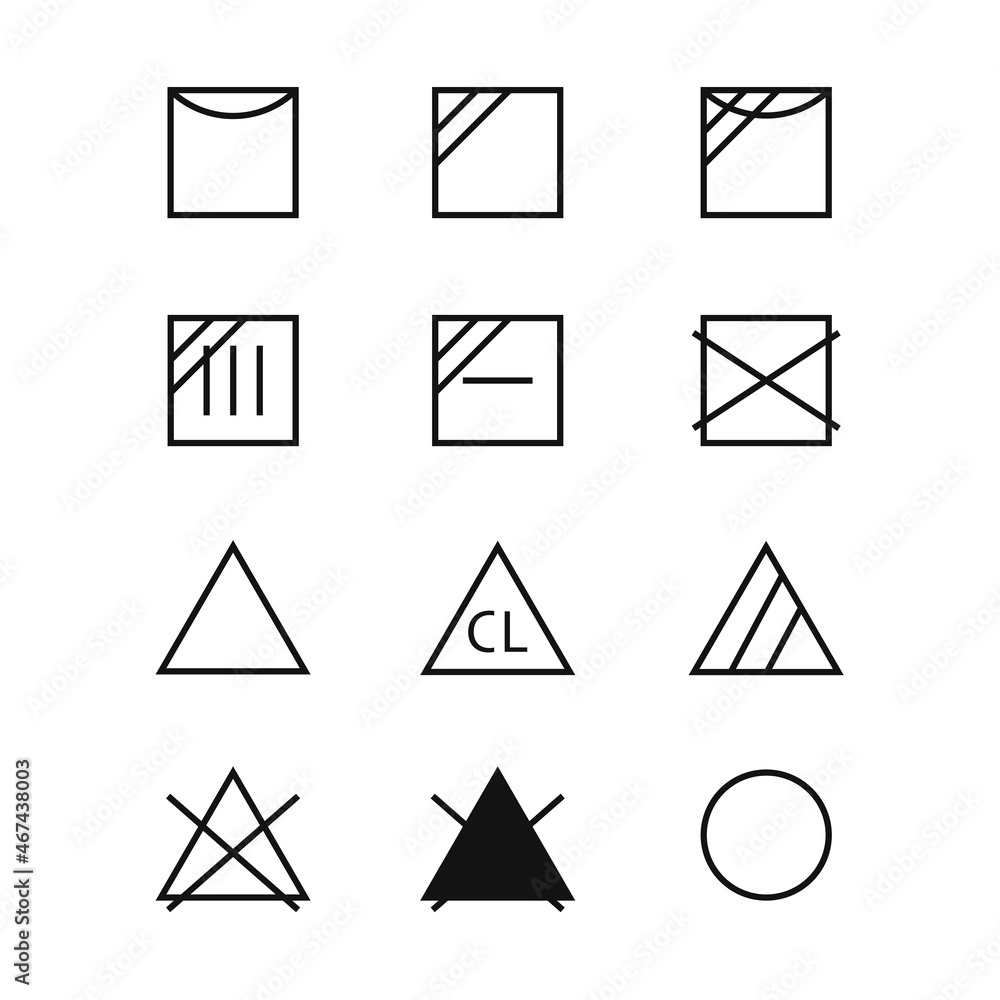 Laundry care icons. Machine and hand wash advice symbols. Laundry care icons. Machine and hand wash advice symbols.