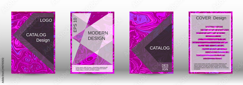 Creative backgrounds from round shapes. A set of modern abstract covers. Future futuristic template