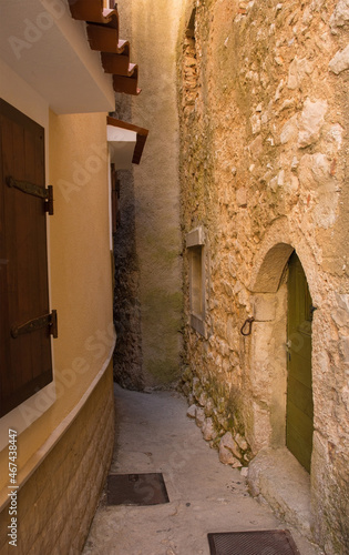 Klancic street - widely called the narrowest street in the world. In the historic hill village of Vrbnsk, on Krk island in the Primorje-Gorski Kotar County of western Croatia
 photo