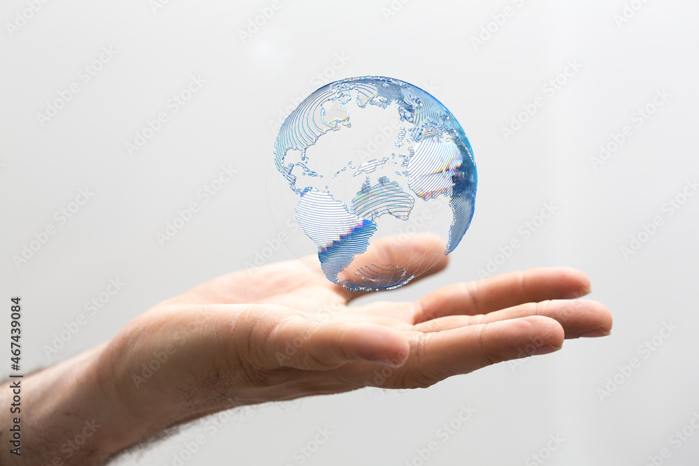 network holding in hand 3d connection data global network holding in hand 3d connection data global