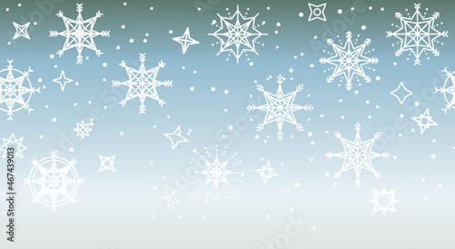 Estampado en forma de cenefa de navidad de copos de nieve o estrellas, cono colores navideños. Recurso grafico de navidad con degradado