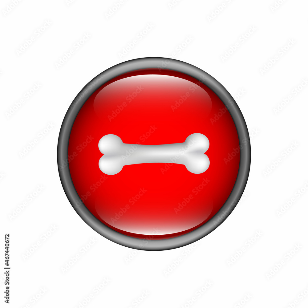 Bone icon. Internet button on white background. EPS10 vector