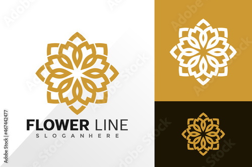 Luxury flower lotus logo vector design. Abstract emblem, designs concept, logos, logotype element for template