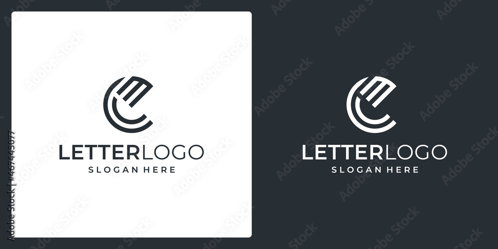 Alphabet letters Initial Monogram logo CM, MC, C and M with line art. Premium vector Alphabet letters Initial Monogram logo CM, MC, C and M with line art. Premium vector