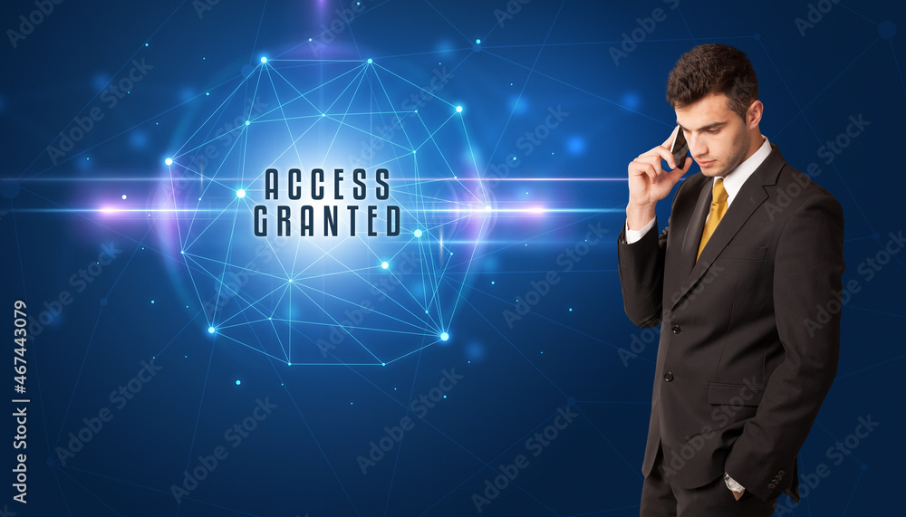 businessman thinking about security concept
