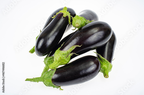 Ripe eggplant on white background. Studio Photo