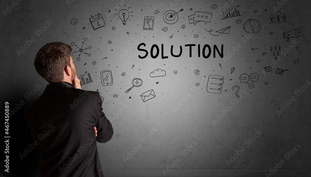 businessman drawing a creative idea sketch businessman drawing a creative idea sketch
