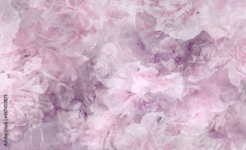 Fototapeta Tekstura z motywem kwiatowym w kolorze pastelowego różu. Grafika komputerowa przeznaczona do druku na tkaninie, ozdobnym papierze, tapecie, tle fotograficznym.