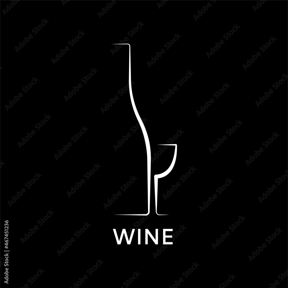 Vecteur Stock Création de logo verre à vin. Icône illustration vectorielle  de verre à vin avec symbole du coeur. Création de logo moderne avec style  d'art en ligne. | Adobe Stock