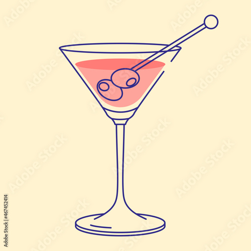Martini glass icon vector illustration, flat design