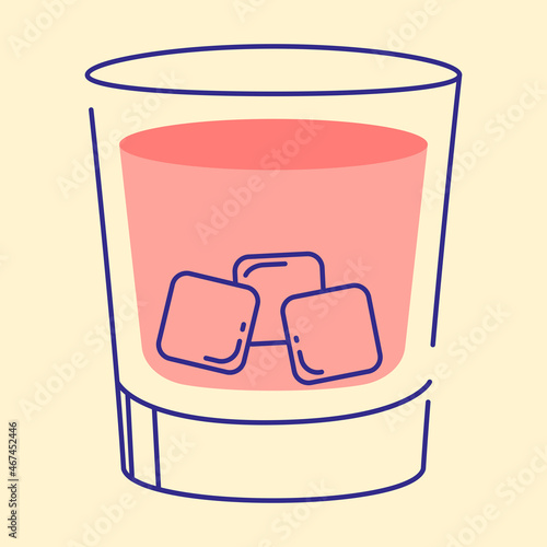 Whiskey glass icon vector illustration, flat design