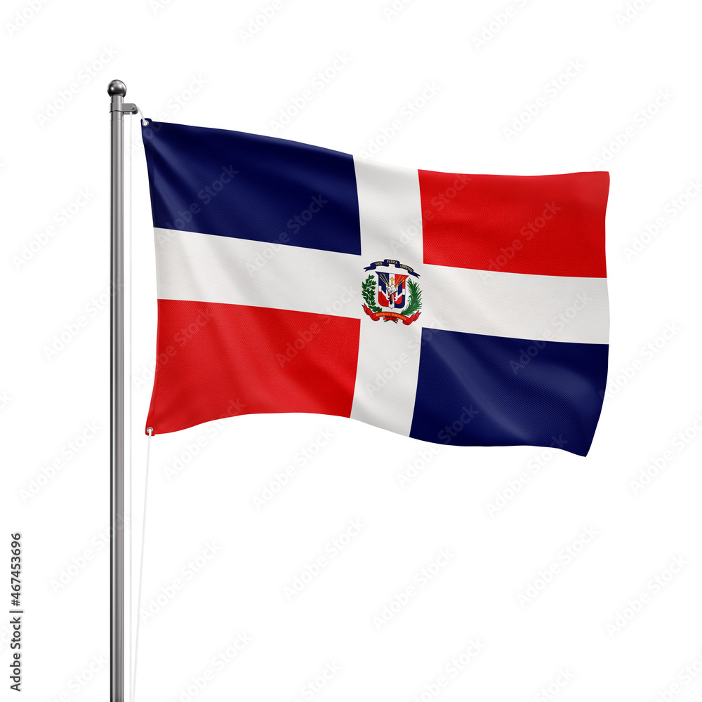 Dominican Republic flag on a white background Dominican Republic flag on a white background