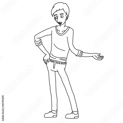 Hugo Man Talking Casually Whiteboard Animation SVG Image