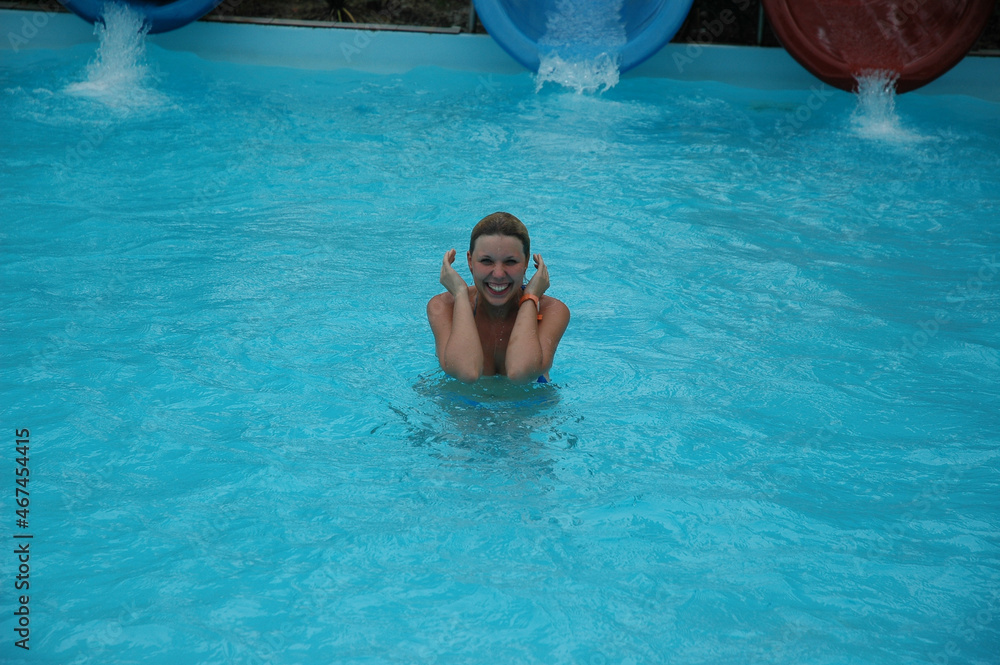 woman in swimming pool