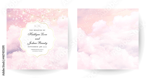 Sugar cotton pink clouds vector design backgrounds