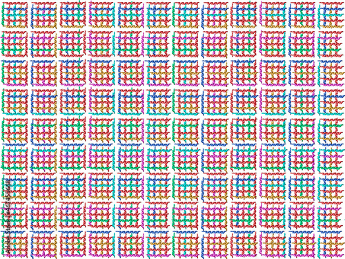 square holiday ribbons patchwork plaid stitch white background illustration