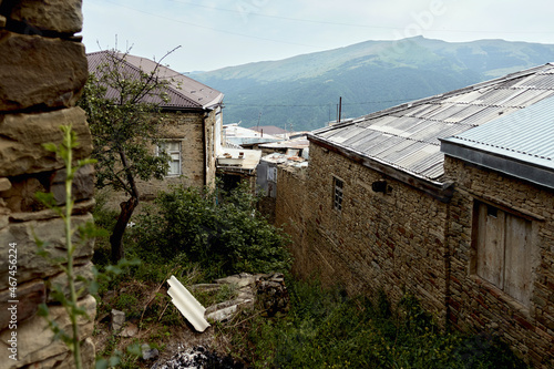 Kubachi  Republic of Dagestan  Russia - August 21  2021  View of Kubachi  ancient mountain village  in Dagestan mountains.
