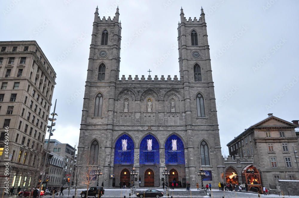 Fototapeta premium The Notre Dame Cathedral x-mas decorated