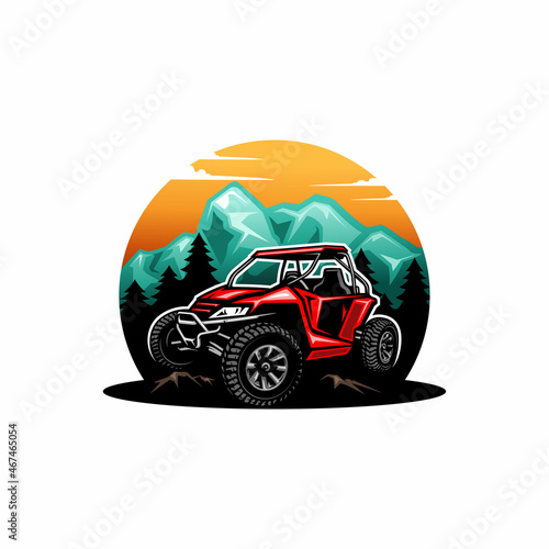 Buggy - UTV -  ATV adventure illustration isolated logo vector