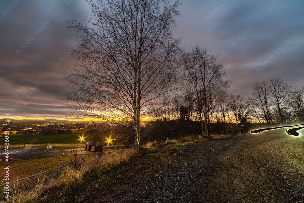 sunset in the countryside, Lørenskog, Norway
