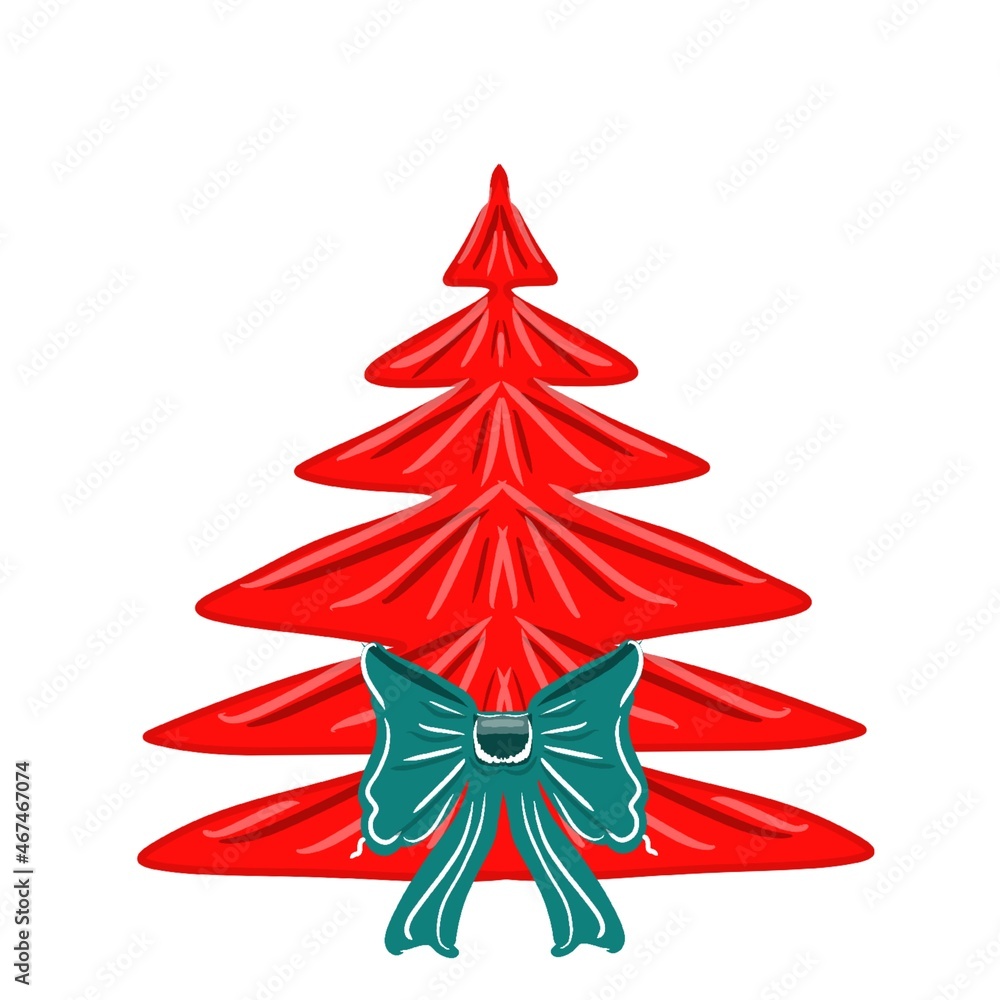 Fototapeta premium red christmas tree