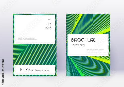 Stylish cover design template set. Green abstract