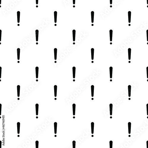 Seamless pattern of exclamation marks colored black white background