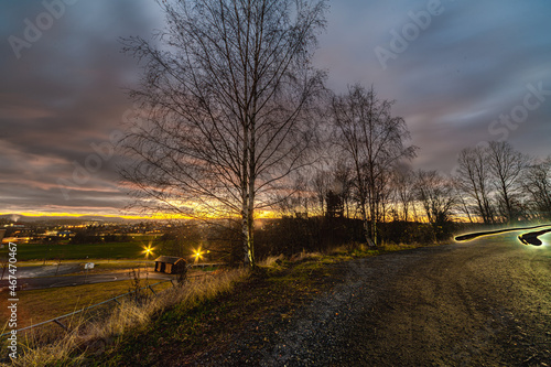 sunset in the countryside  L  renskog  Norway