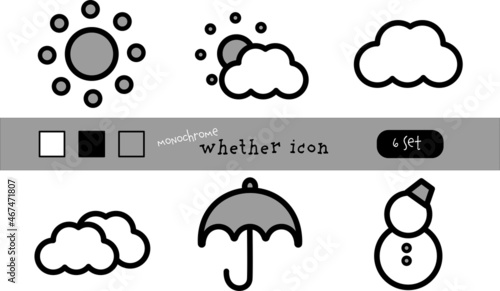 monochrome whether icons set