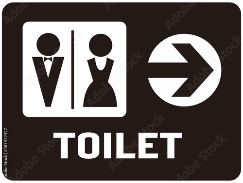 A sign indicating the toilet. WC. Restroom. Bathroom