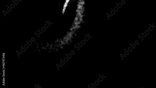 Wallpaper Mural The smoke rocket spins against a black background, releasing a jet of white smoke behind it. Torontodigital.ca