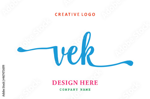 VEK lettering logo is simple, easy to understand and authoritative photo