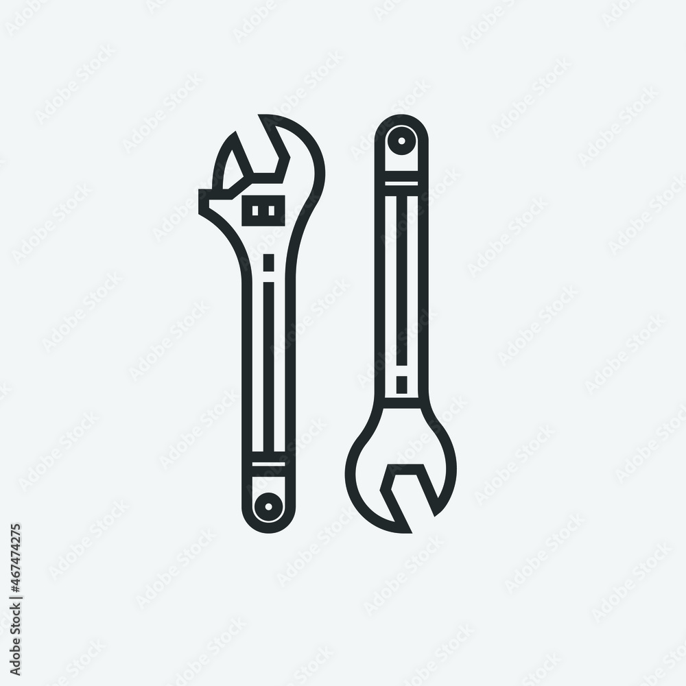 Spanner vector icon illustration sign Spanner vector icon illustration sign