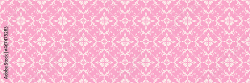 Cute background image with floral ornaments on pink background for your design. Seamless background for wallpaper, textures.