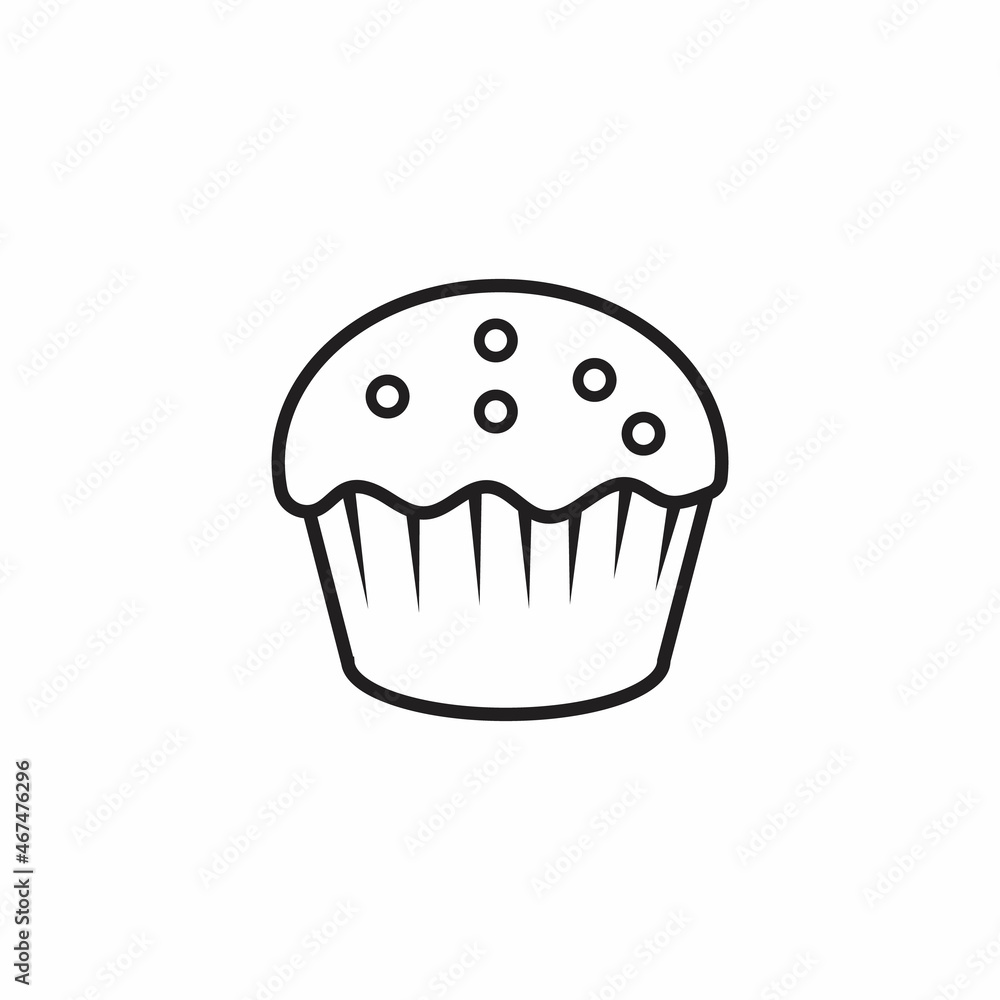 Delicious cupcake dessert in black and white colors, vector illustration graphic doodle line art style drawing. Delicious cupcake dessert in black and white colors, vector illustration graphic doodle line art style drawing.