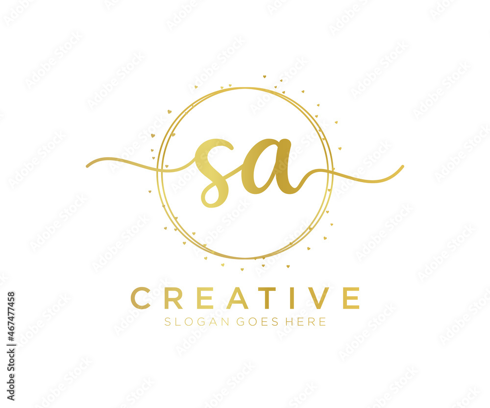 Initial SA feminine logo. Usable for Nature, Salon, Spa, Cosmetic and ...