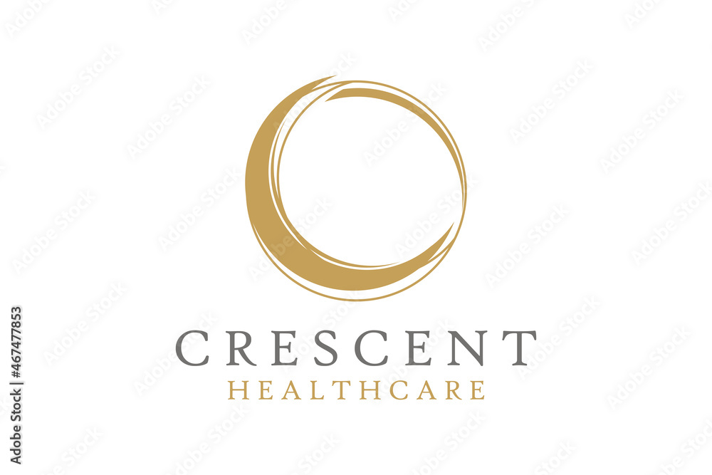 Healthcare Crescent Moon and line style luxury wellness Healthcare Crescent Moon and line style luxury wellness
