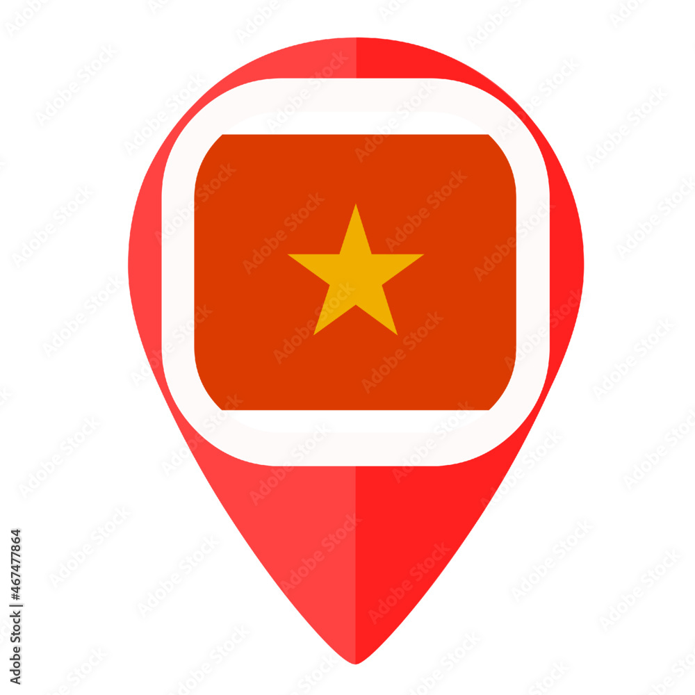 Vietnam flag pin marker navigator locator map Vietnam flag pin marker navigator locator map