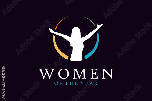 Colorful Woman Wellness, Success and Health logo design