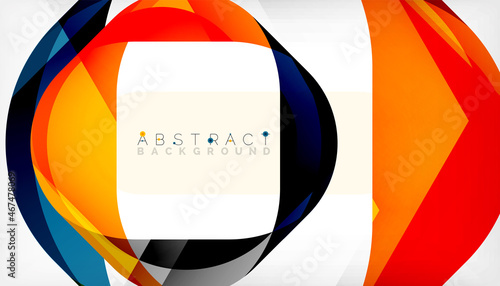 Abstract square shape with overlapping waves, minimal geometric background. Vector Illustration For Wallpaper, Banner, Background, Landing Page