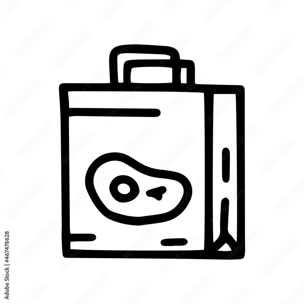 butcher bag line vector doodle simple icon butcher bag line vector doodle simple icon