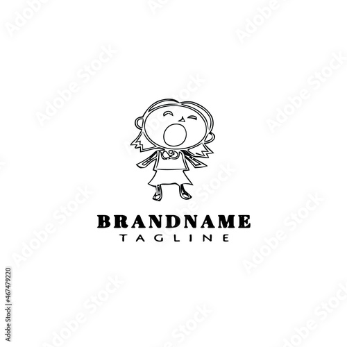 choir logo cartoon icon design template black simple vector illustration