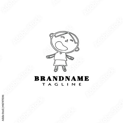 simple choir logo cartoon icon design template black isolated vector illustration