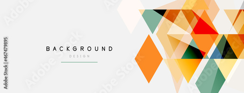 Color triangles composition, geometric abstract background. Techno or business concept, pattern for wallpaper, banner, background, landing page