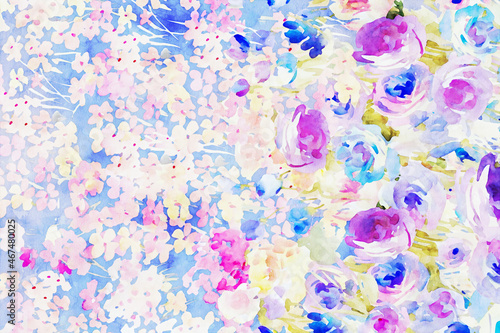 Beautiful watercolor flower bouquet illustration