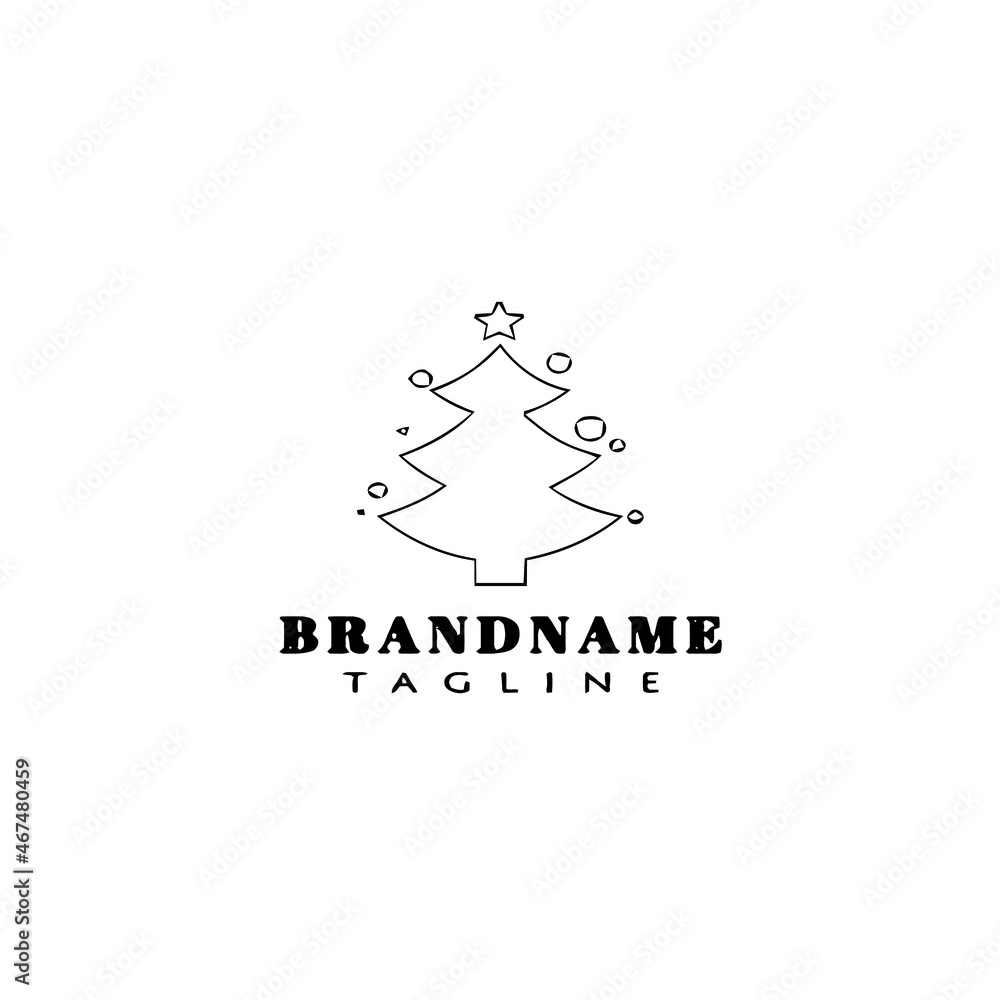 christmas tree logo cartoon icon design template black flat vector illustration christmas tree logo cartoon icon design template black flat vector illustration