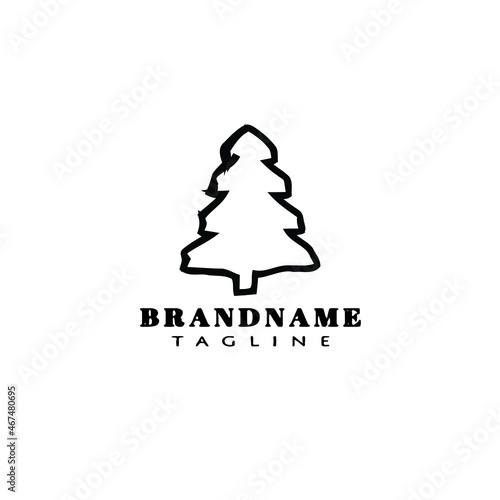 christmas tree logo concept icon design template black isolated vector illustration