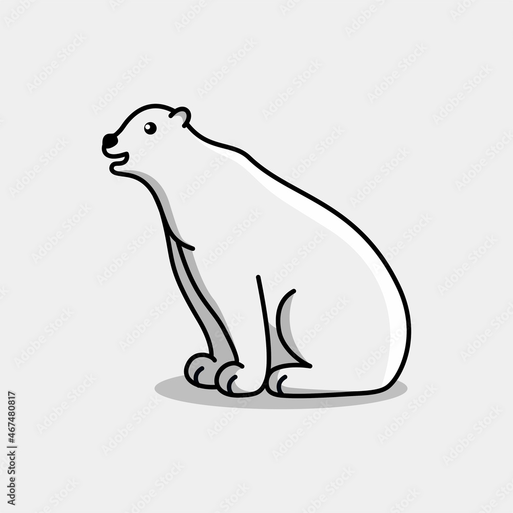 Illustration vector graphic of Polar Bear. Polar Bear minimalist style isolated on a gray background. Cute animal illustration. Illustration vector graphic of Polar Bear. Polar Bear minimalist style isolated on a gray background. Cute animal illustration.